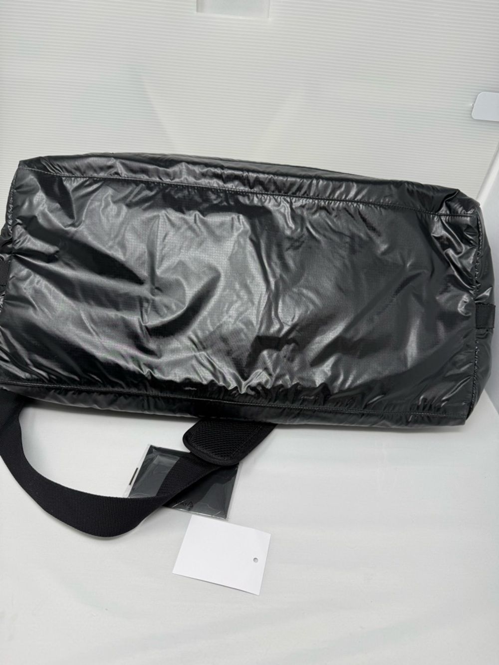 Saint Laurent Black Glossy Duffel Bag with White Logo - Picture 5 of 6